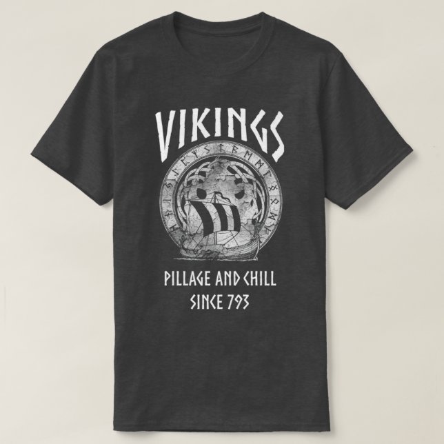 Wikinger Pillage und Kälte seit T-Shirt (Design vorne)