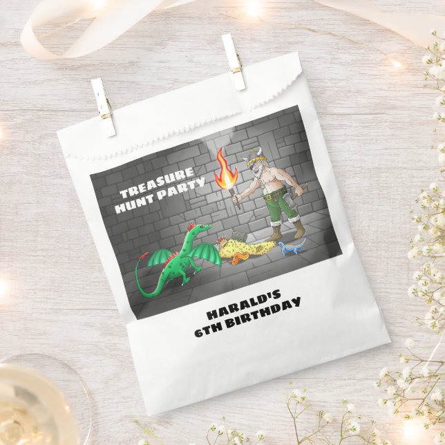 Wikinger-Schatzsuche-Party Geburtstag Geschenktütchen (Ausgeschnitten)