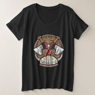 Wikinger Schild - Cartoon-Logo Große Größe T-Shirt