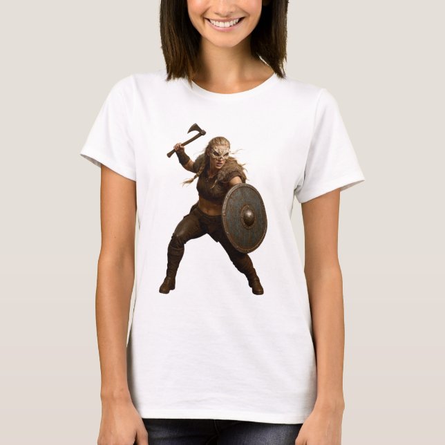 Wikinger-Schildmaid-Held-T-Shirt T-Shirt (Vorderseite)