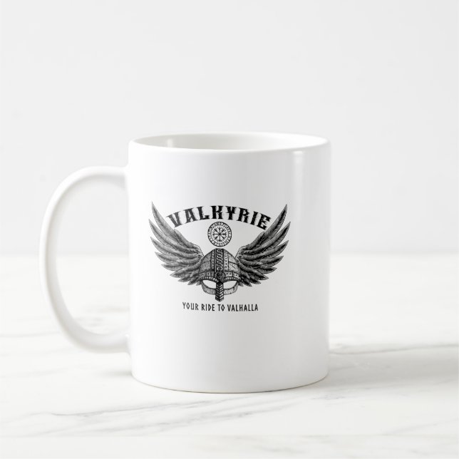 Wikinger schwingt Walküre Kaffeetasse (Links)