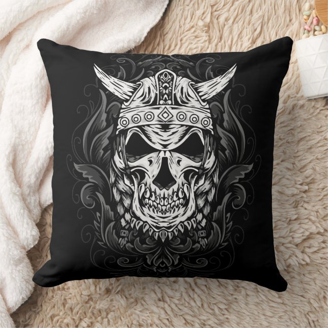 Wikinger Skull Art Kissen (Decke)