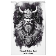 Wikinger und mythische Wesen 2026 Kalender