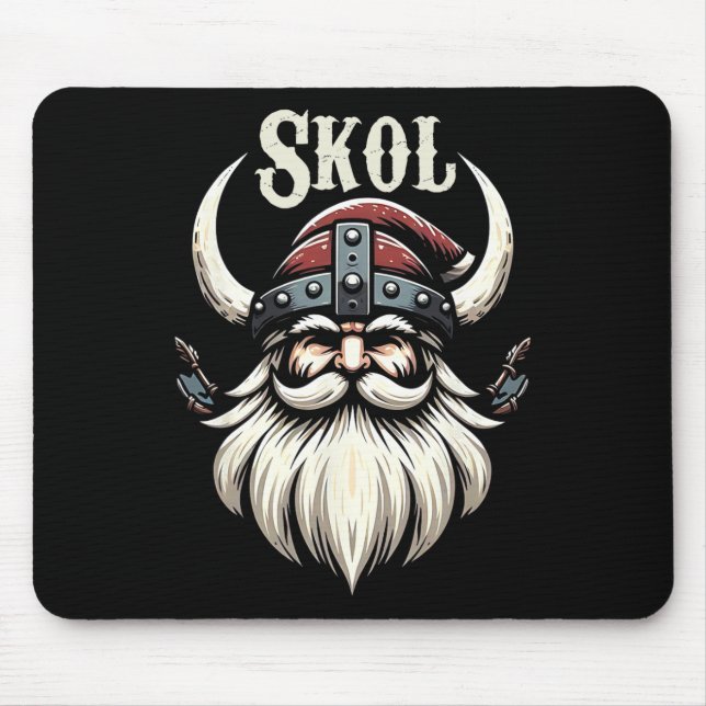 Wikinger Weihnachtsmann Hut Weihnachten Pyjama Coo Mousepad (Vorne)