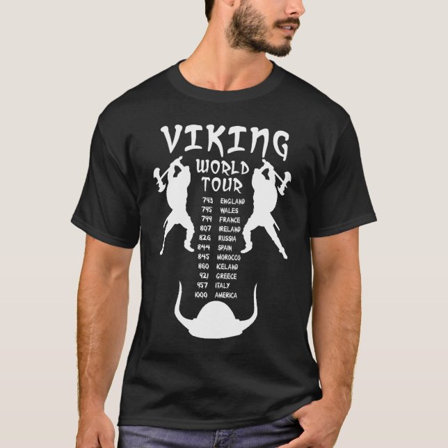 Wikinger-Weltausflug-Shirt-Front T-Shirt (Vorderseite)