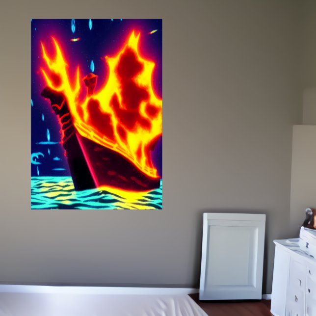 Wikingerbeerdigung auf See | AI Art Poster (Von Creator hochgeladen)