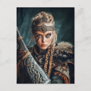 Wikingerfrauen in traditioneller Kleidung Postkarte