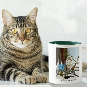 Wikingerkatze Blauer Drache Fantasy Zweifarbige Tasse