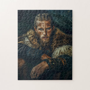 Wikingerkrieger in authentischer Kleidung Puzzle