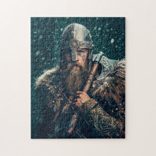 Wikingerkrieger in authentischer Kleidung Puzzle