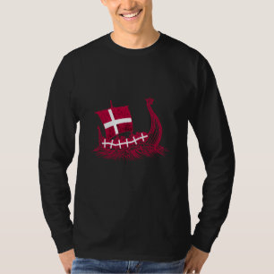 Wikingerschiff Dänemark Flagge dänische Wurzeln Dä T-Shirt