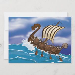 Wikingerschiff Einladung