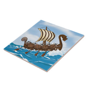 Wikingerschiff Fliese