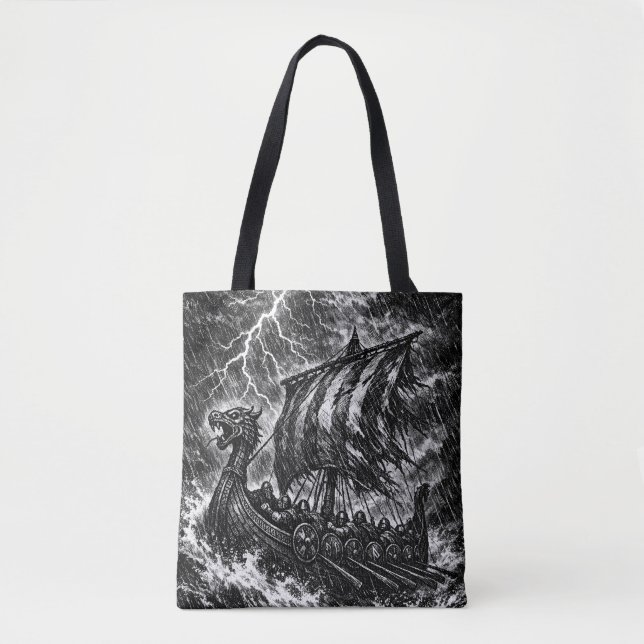 Wikingerschiff im Sturm — Ink Saga Art (Vorderseite)