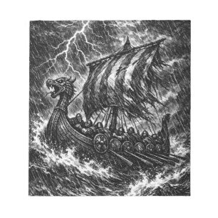 Wikingerschiff im Sturm — Ink Saga Art Notizblock