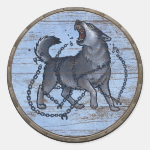 Wikingerschild-Aufkleber - Fenrir Runder Aufkleber