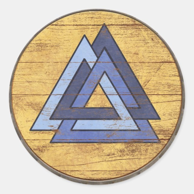Wikingerschild-Aufkleber - Valknut Runder Aufkleber (Vorderseite)