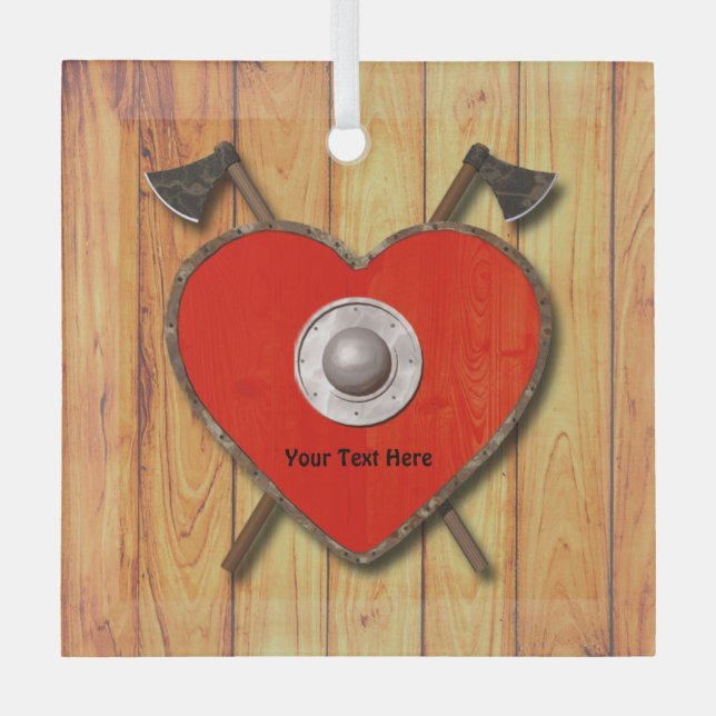 Wikingerschild Ornament Aus Glas (Vorderseite)