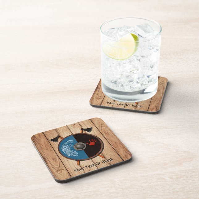 Wikingerschild und Äxte Getränkeuntersetzer (Rechte Seite)