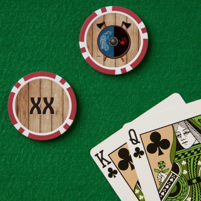 Wikingerschild und Äxte Pokerchips (Pokertisch (doppelt))