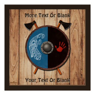 Wikingerschild und Äxte Poster