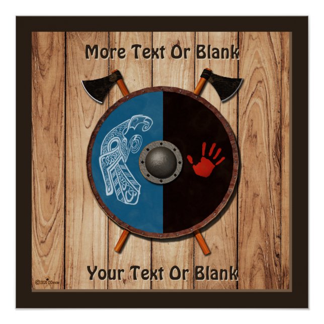 Wikingerschild und Äxte Poster (Vorderseite)