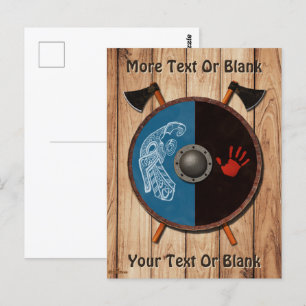 Wikingerschild und Äxte Postkarte