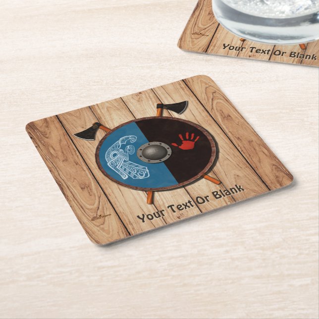 Wikingerschild und Äxte Rechteckiger Pappuntersetzer (angewinkelt)