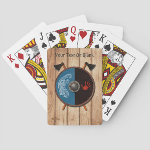 Wikingerschild und Äxte Spielkarten
