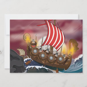 Wikingerschlachtschiff Einladung