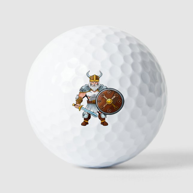 Wikingischer oder gallischer Krieger Golfball (Vorderseite)
