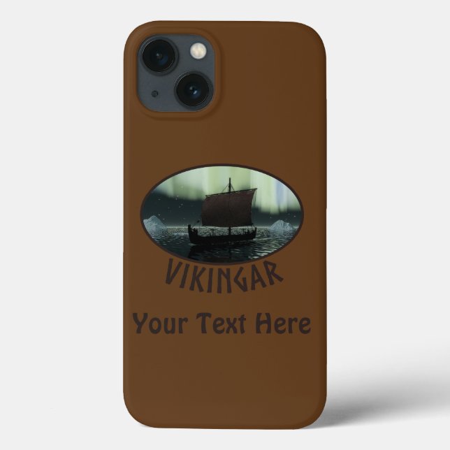 Wikingschiff und Nordlichter Case-Mate iPhone Hülle (Rückseite)