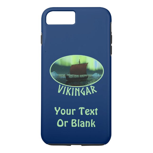Wikingschiff und Nordlichter Case-Mate iPhone Hülle (Rückseite)