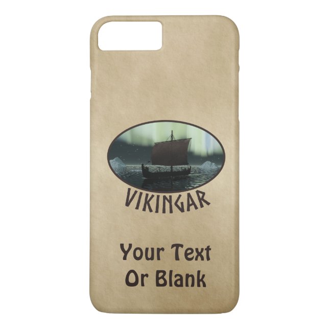 Wikingschiff und Nordlichter Case-Mate iPhone Hülle (Rückseite)