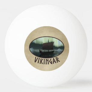 Wikingschiff und Nordlichter Tischtennisball