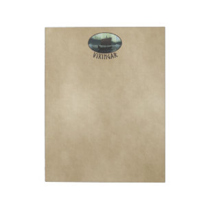 Wikingschiff unter Nordlicht Notizblock