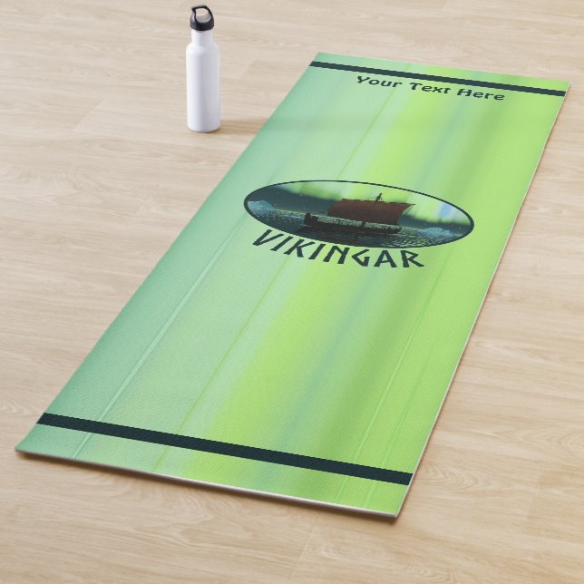 Wikingschiff unter Nordlicht Yogamatte (Beispiel)