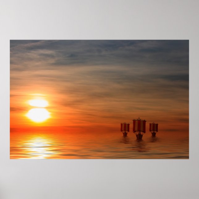 Wikingschiffe Poster (Vorne)