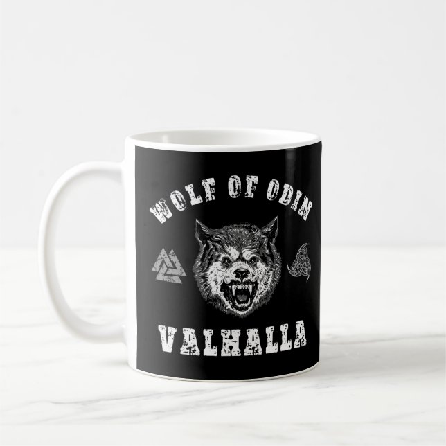 Wikingwolf von Odin Walhalla Kaffeetasse (Links)