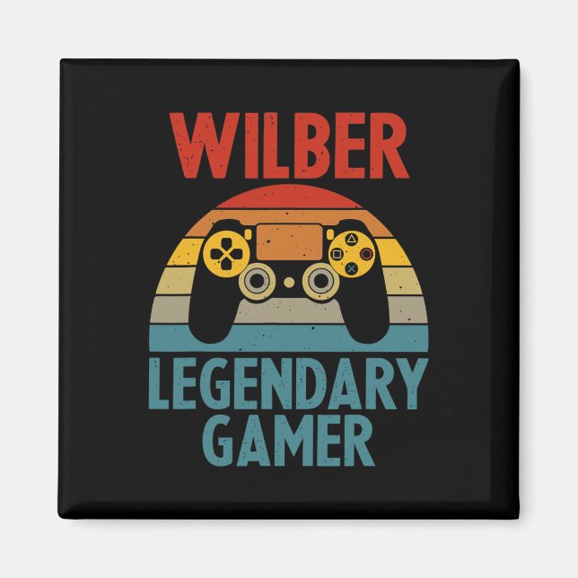 Wilber Geschenk Name Personalisiert Lustig Gaming  Magnet (Vorne)