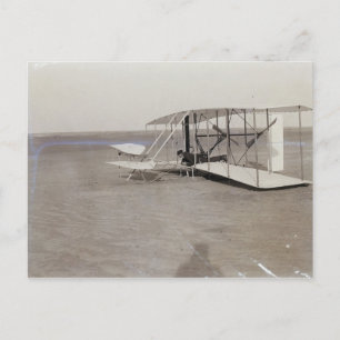 Wilbur Wright in Prone Position in beschädigter Ma Postkarte