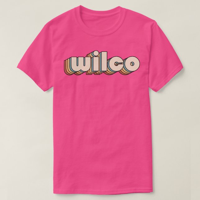 Wilco Retro Rainbow Typografy Style 70er T-Shirt (Design vorne)