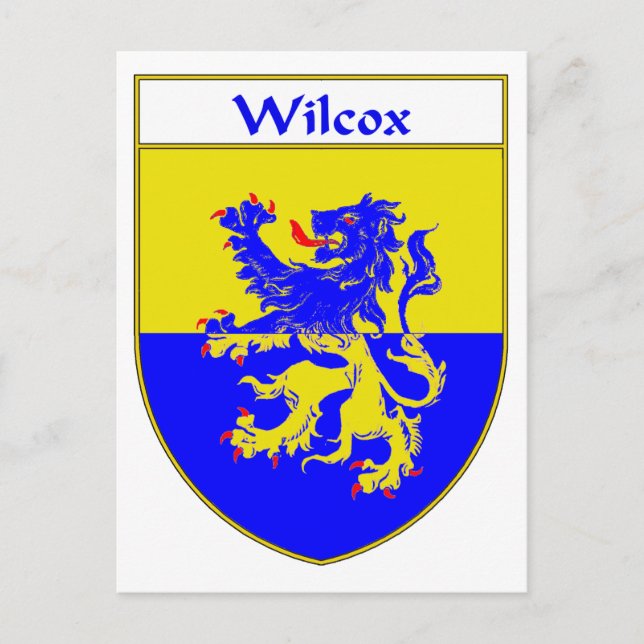 Wilcox-Wappen/Familienwappen Postkarte (Vorderseite)