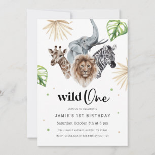 Wild 1. Geburtstag Einladung, Safari Jungle in Einladung