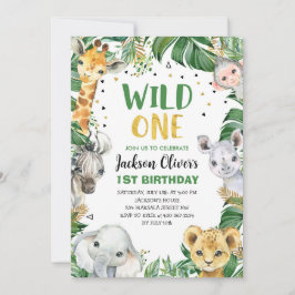 Wild 1. Geburtstag Jungle Safari Wilde Tiere Einladung