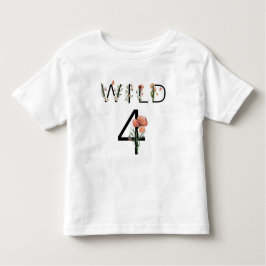 Wild 4 Wildblumen 4. Geburtstag Kleinkind T-shirt