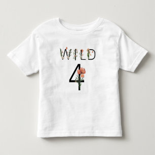 Wild 4 Wildblumen 4. Geburtstag Kleinkind T-shirt