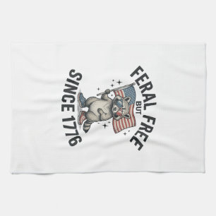 Wild aber frei seit 1776 Waschbär Patriotisches Sh Geschirrtuch