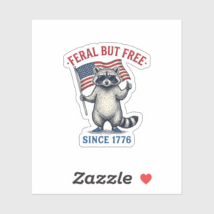 Wild aber freies patriotisches Waschbär-Vintage-Sh Aufkleber
