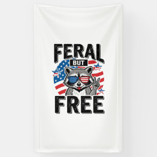 Wild aber freies patriotisches Waschbär-Vintage-Sh Banner